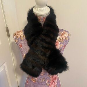 Genuine fur neck scarf 4”x36”